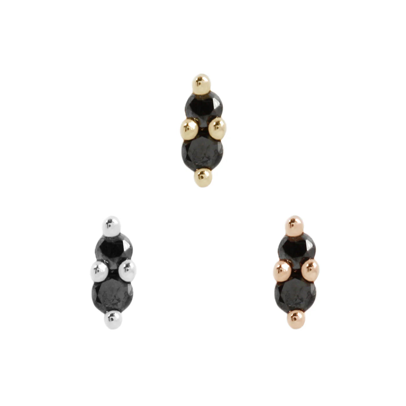 Buddha Mishka 2 prong black diamond end