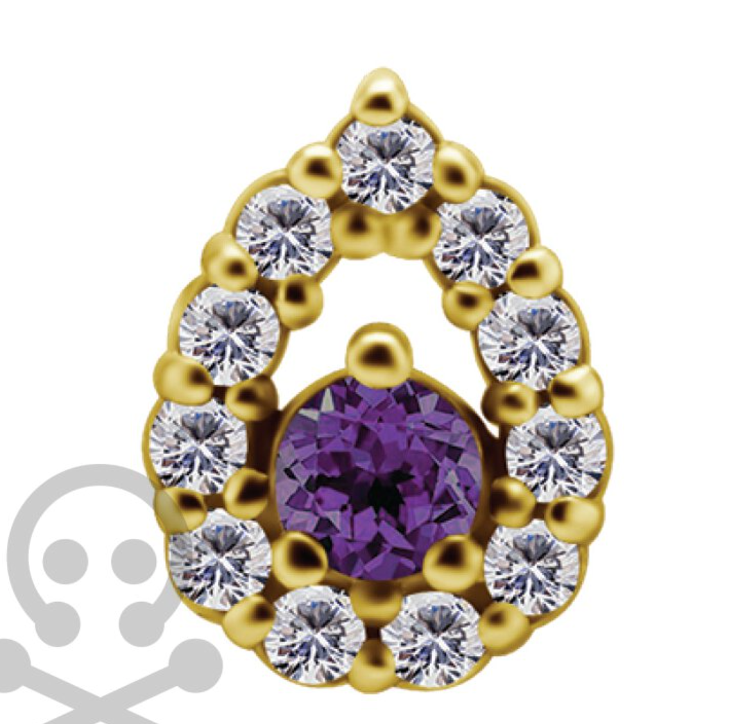 Trust Pear Shaped Gem Frontal with Amethyst