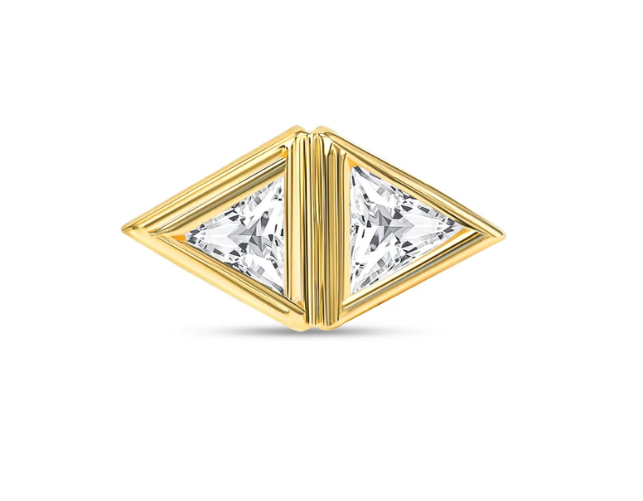 Norvoch Double Triangle Bezelset Gem End