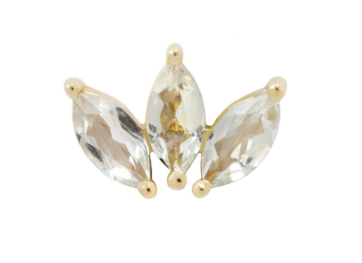 Buddha Mini Moet Marquise Fan with White CZ gems