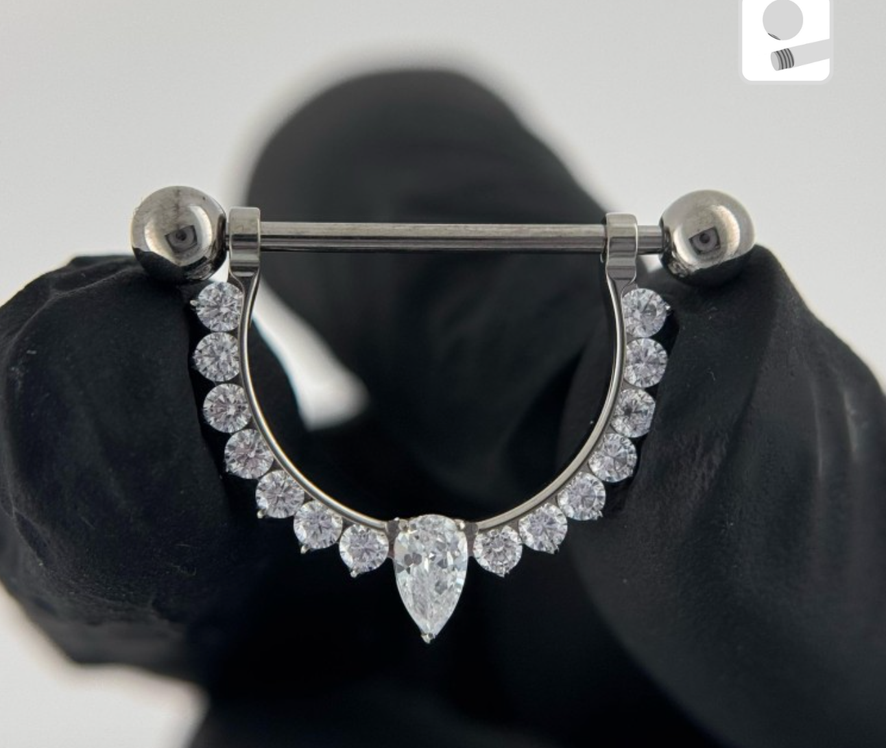 Nipple Shield Barbell with Gems