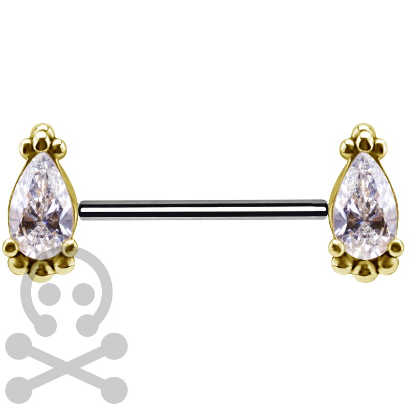 Trust Nipple Pear Gem Nipple Bar