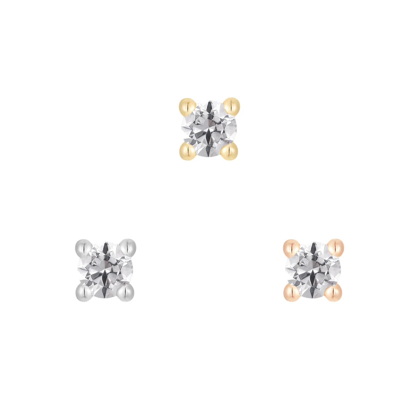 Gold Prongset CZ End