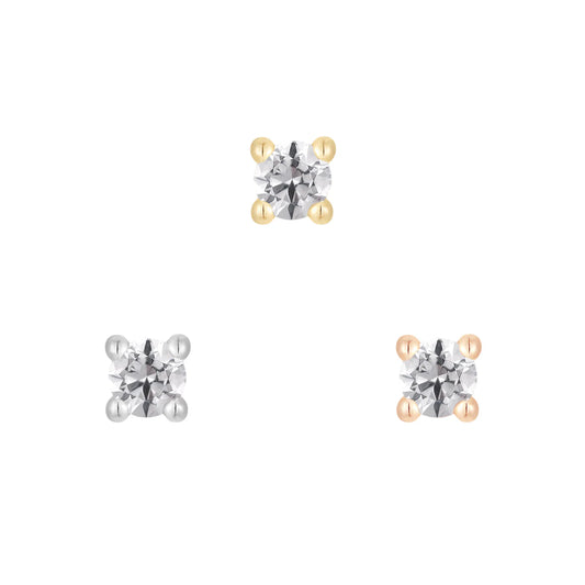 Gold Prongset CZ End