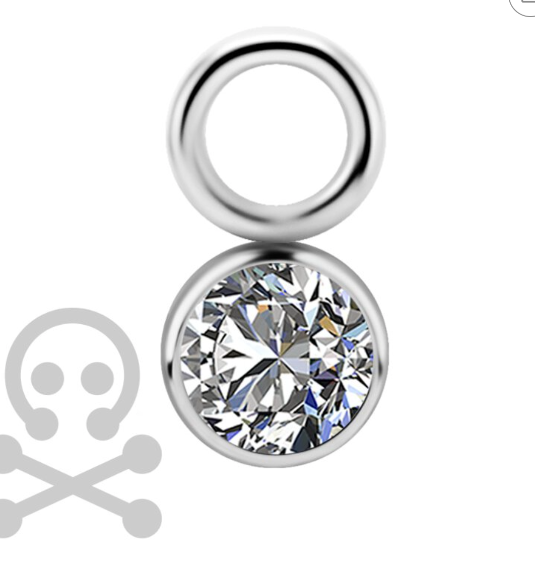 Trust Titanium Round CZ Charm