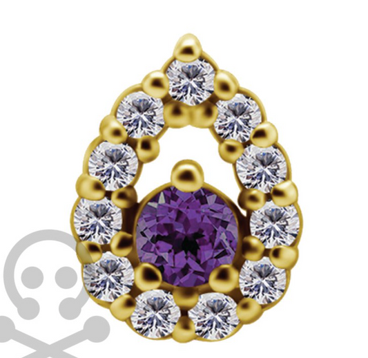Trust Pear Shaped Gem Frontal with Amethyst
