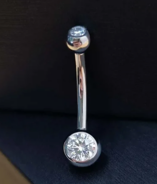 Bezelset Gem Navel Bar (small)