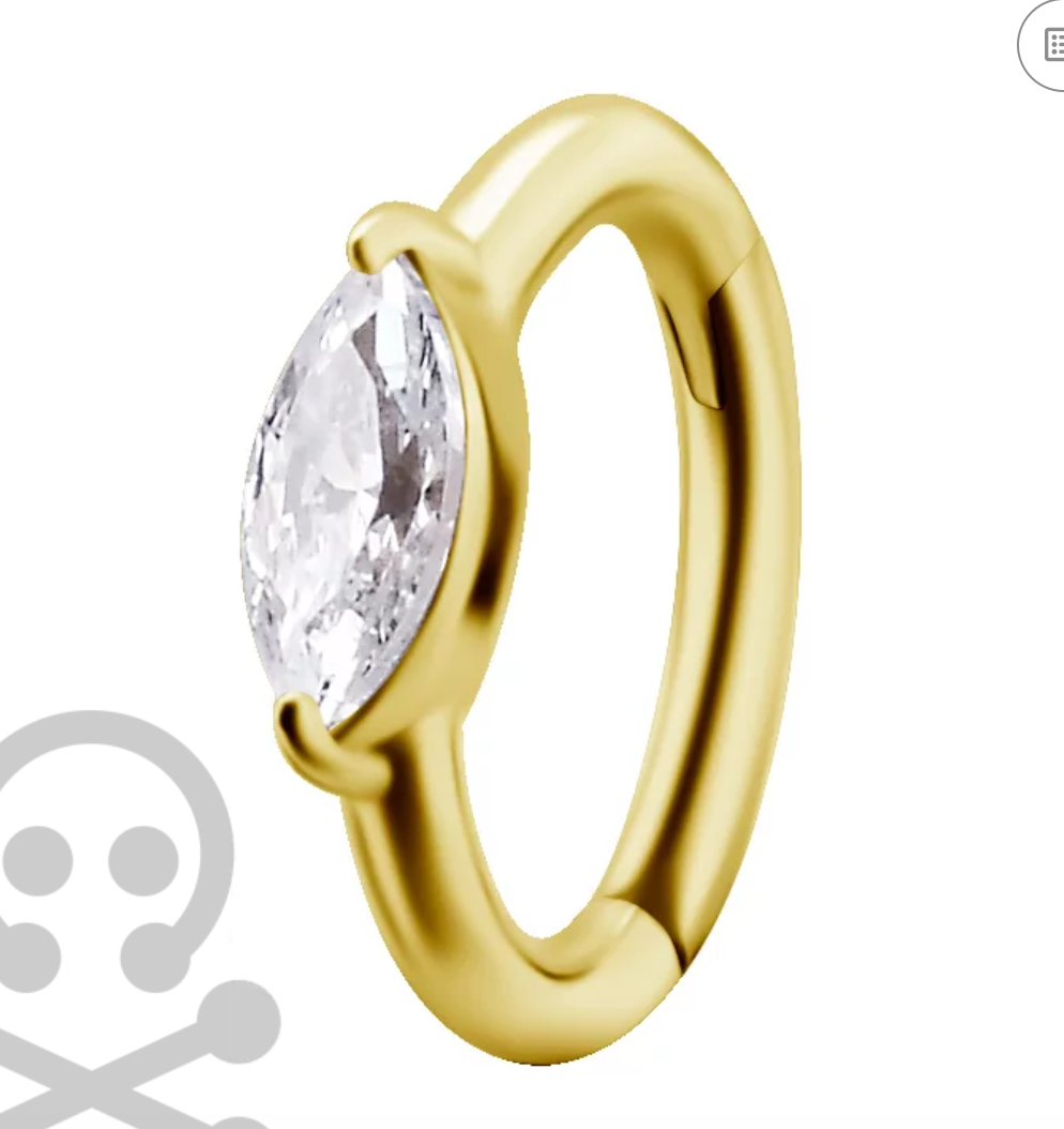 Trust Marquise Prong Clicker Ring