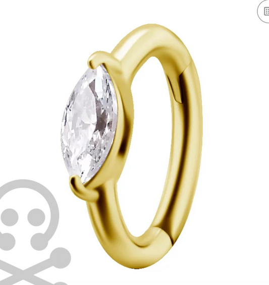 Trust Marquise Prong Clicker Ring