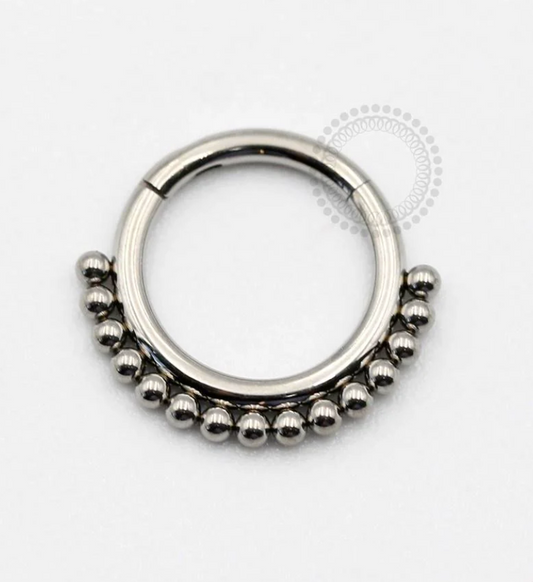 Titanium Beaded Clicker Ring