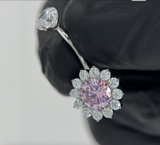 Aimia Round Flower Navel Bar