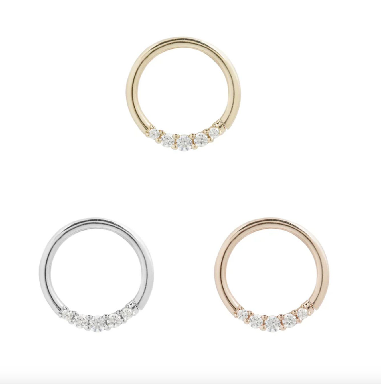 Buddha Sophia Seamless Gemmed Ring (Nipple Orientation)