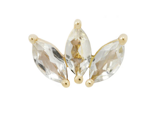 Buddha Mini Moet Marquise Fan with White CZ gems