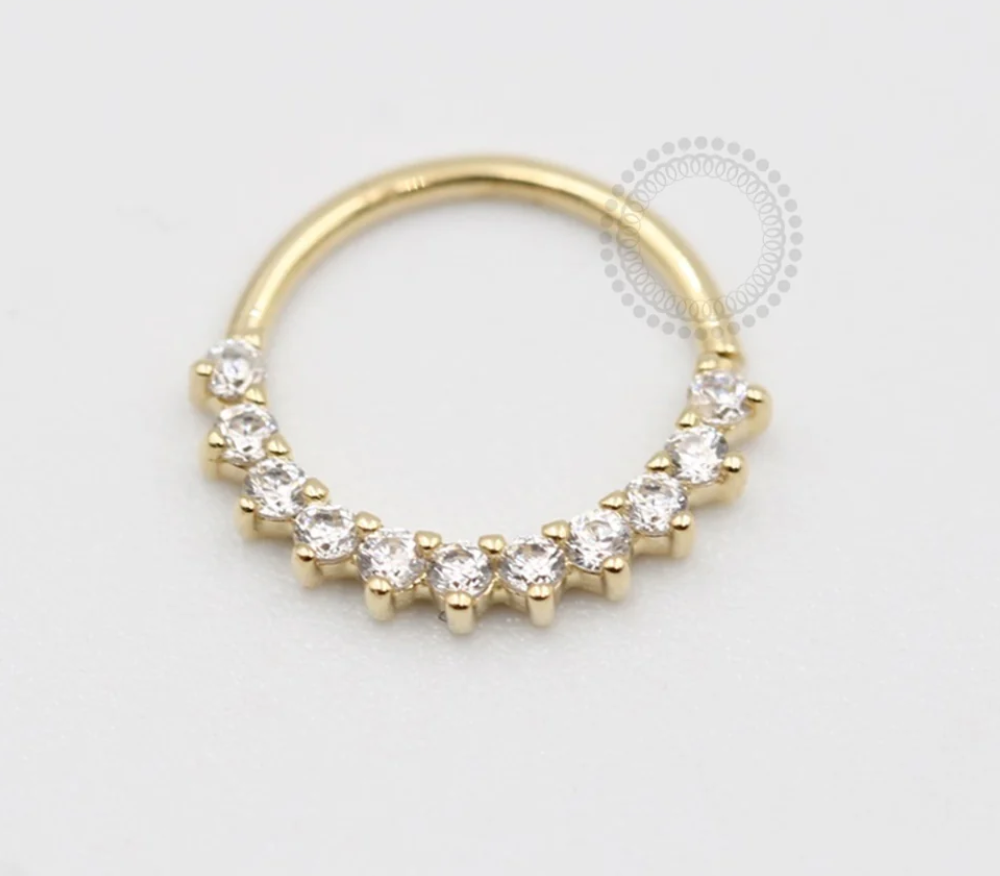 Angel Seamless Gemmed Gold Ring (Nip Orientation)