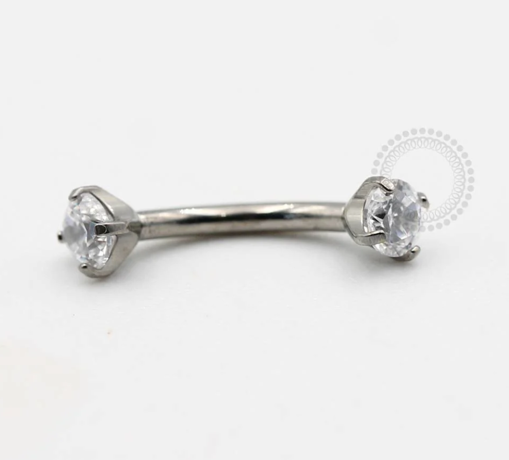 Titanium Curved Gemmed Barbell