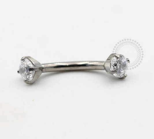 Titanium Curved Gemmed Barbell
