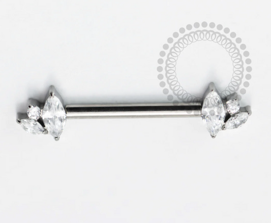 Double Marquise CZ Nipple Barbell