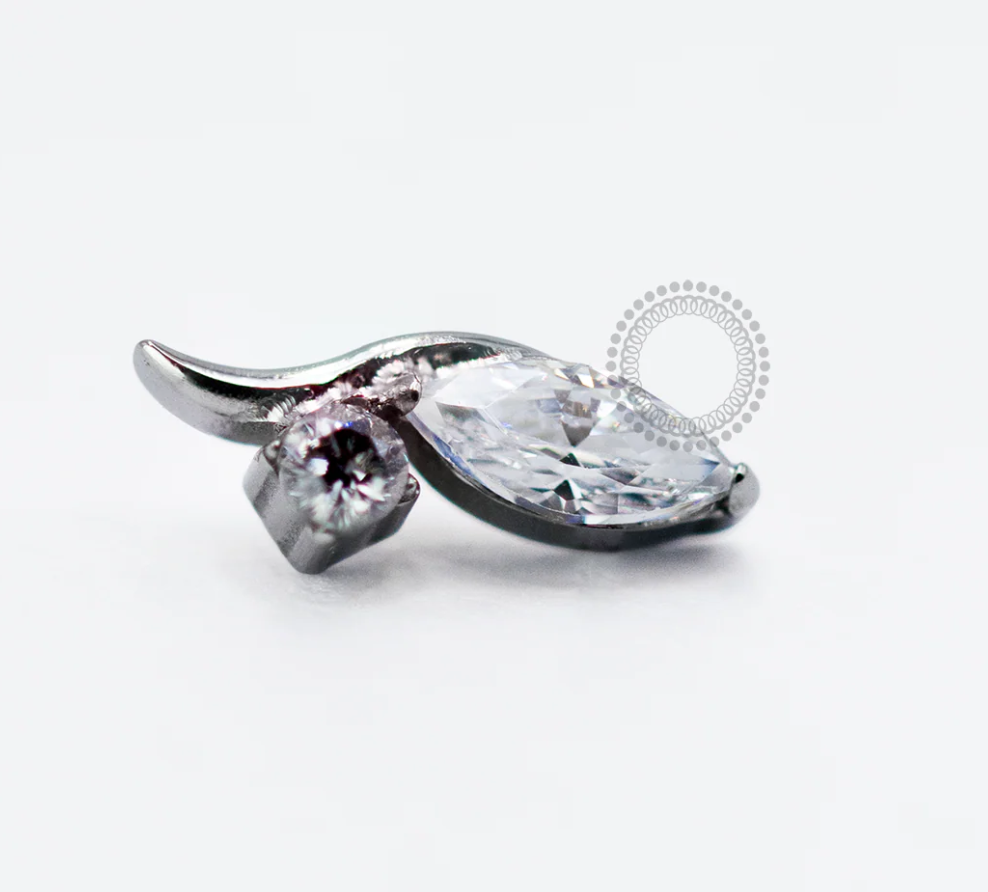 Tulip Marquise CZ Gem End