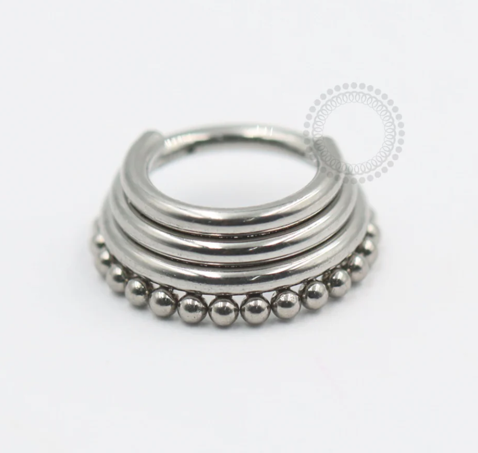Faux Stacked Beaded Clicker Ring