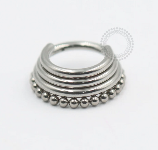 Faux Stacked Beaded Clicker Ring