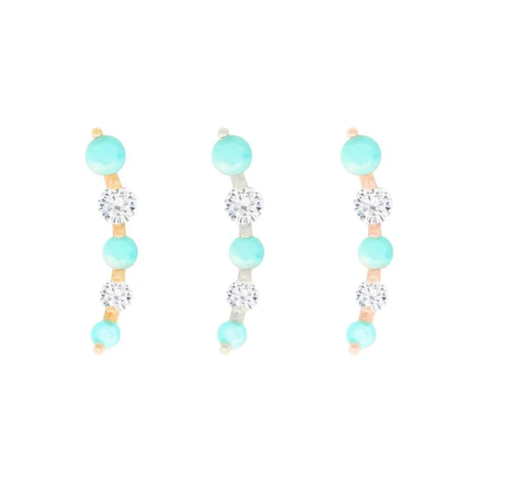 Buddha Flow Turquoise & CZ Garland End