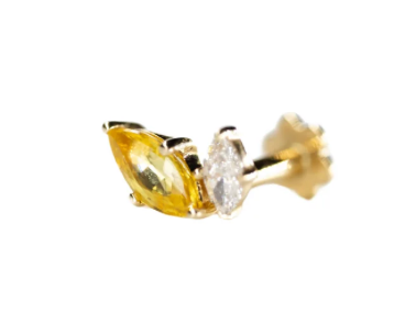 The wild Jewels Double Drop with Yellow Sapphire & Diamond
