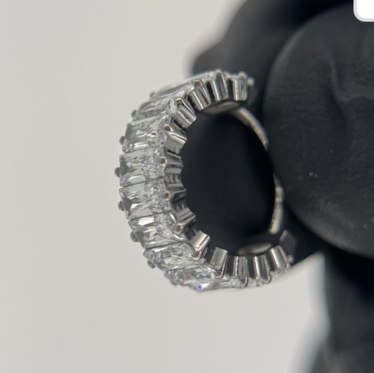 Bigzi Aimia Titanium Baguette Large Gem Clicker Ring