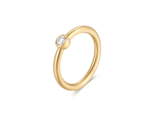 Ember Fixed Bezelset Moissonite Seam Ring