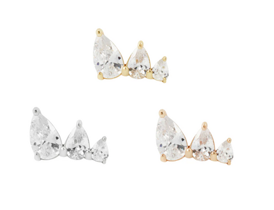 Myriad Pear CZ End Buddha Jewellery Organics
