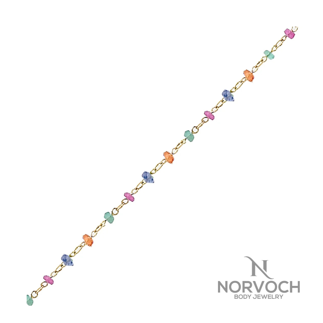 Norvoch Multi Coloured Sapphire gem Chain Attachment