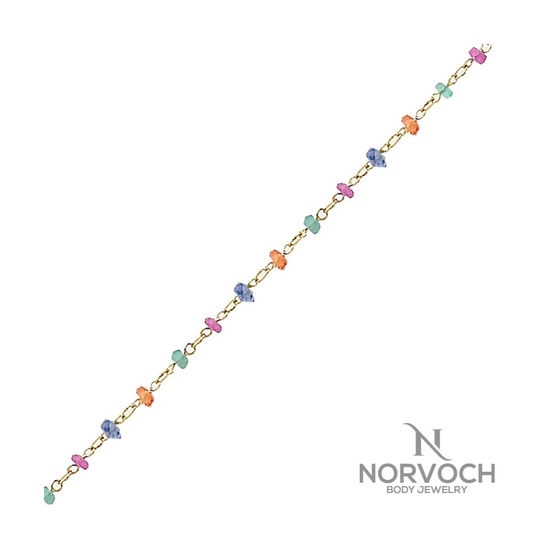 Norvoch Multi Coloured Sapphire gem Chain Attachment