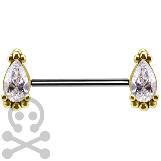 Trust Nipple Pear Gem Nipple Bar