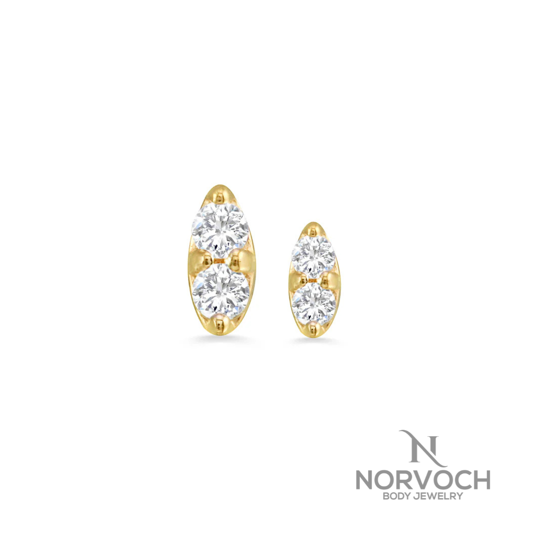 Norvoch Double Prongset Gem Marquise End