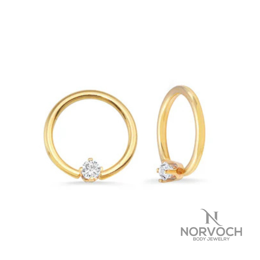 Norvoch Prongset Gem Seamless Ring (Flat facing)