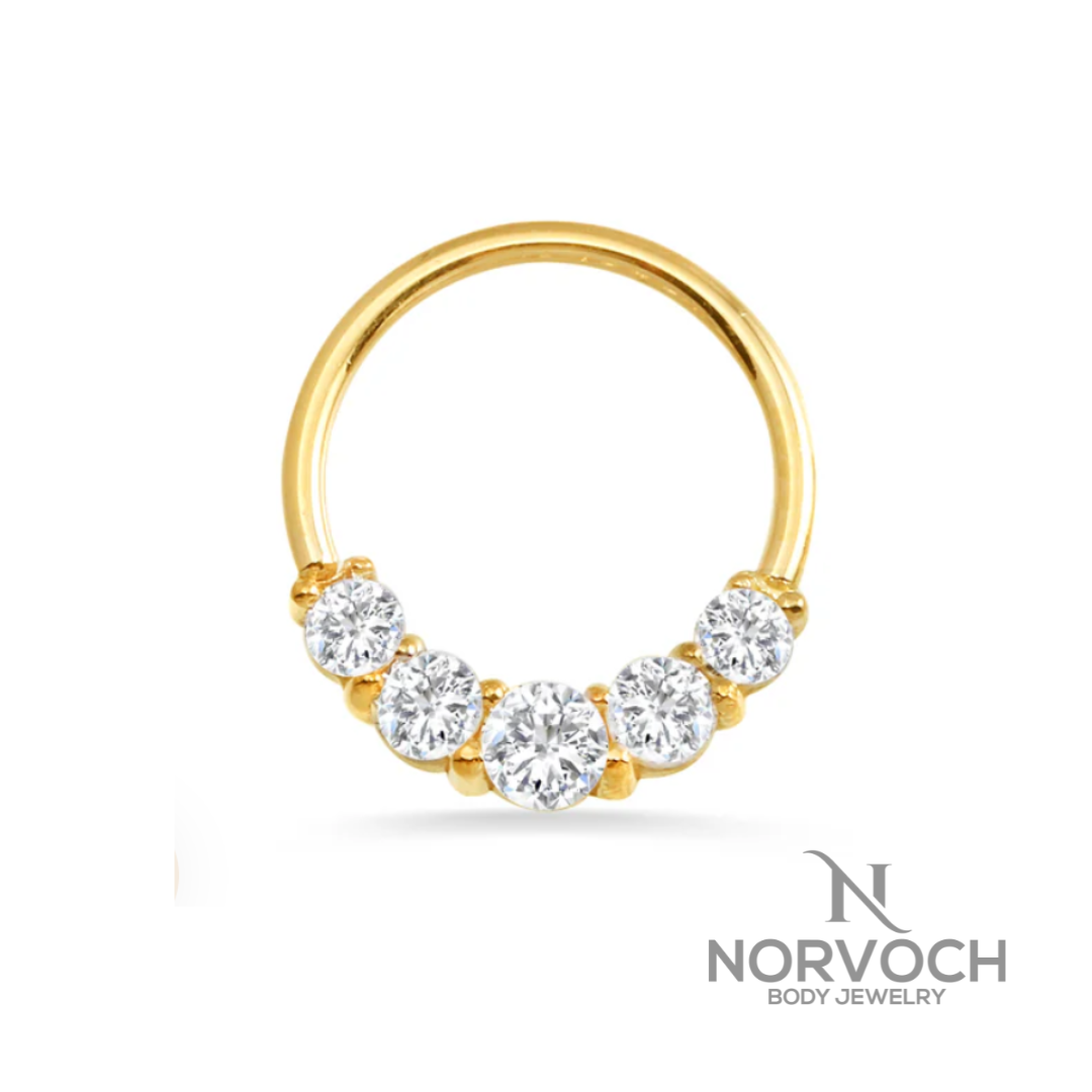 Norvoch 5 Gemmed Seam Ring